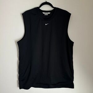 Vintage Nike Tank Sleeveless Mesh Athletic Training Gym Workout Shirt Black XL‎